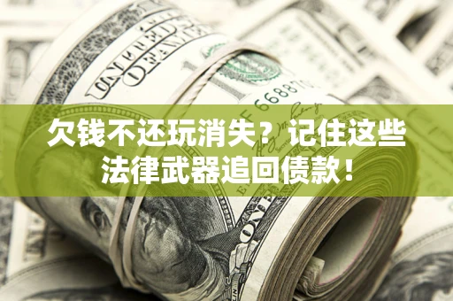 武汉欠钱不还玩消失?记住这些法律武器追回债款! 武汉欠钱不还玩消失?记住这些法律武器追回债款!